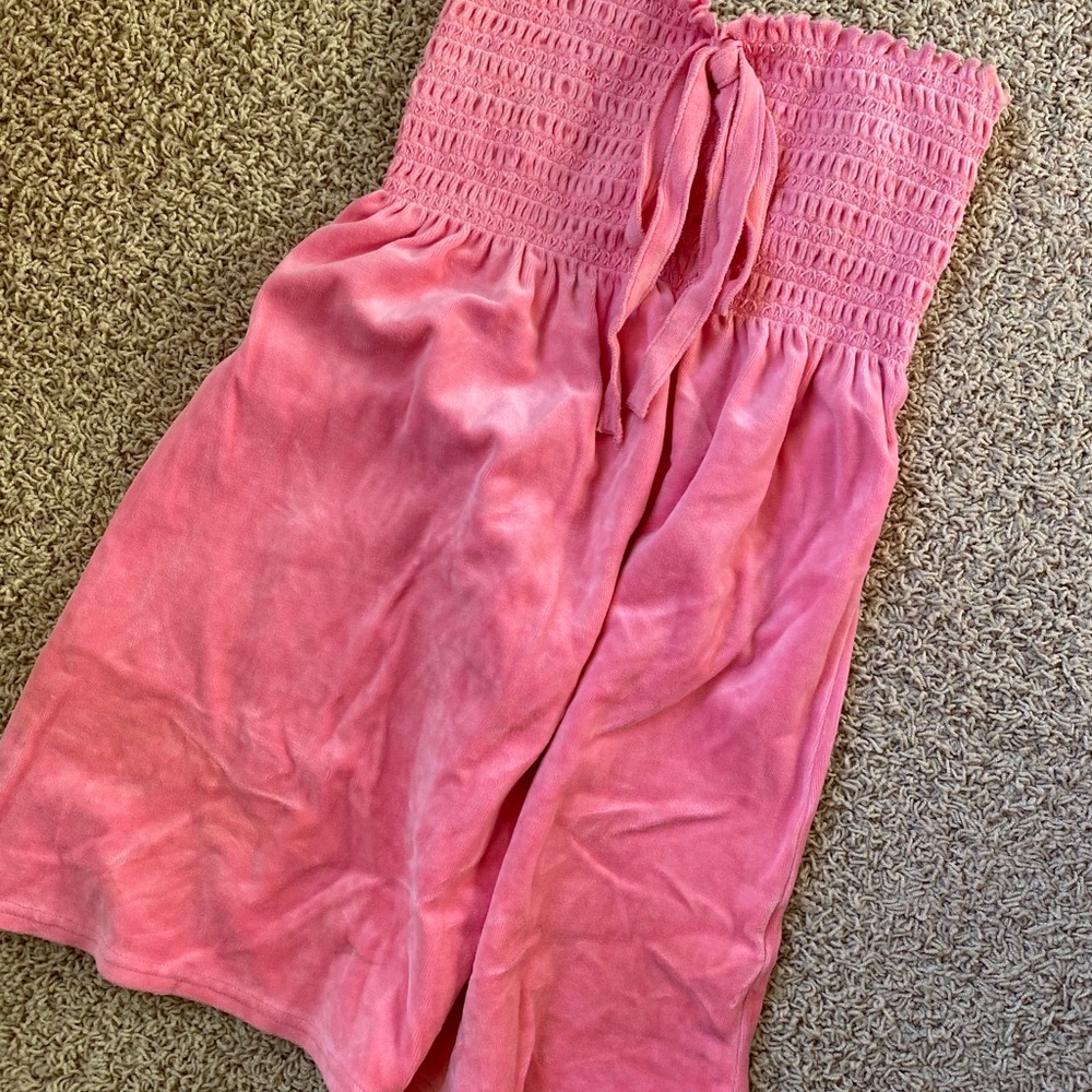 Juicy Couture pink velour bathing suit coverup